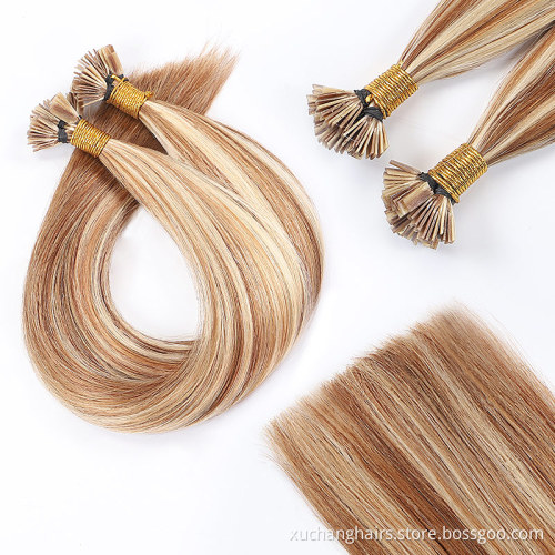 Prebonded Hair Double Drawn Flat tip Hair Extension Indian Virgin 100% Remy Human Keratin Hair